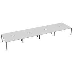 [CB1280COWHSV/8P] CB Bench with Cut Out: 8 Person (FSC) | 1200 X 800 | White/Silver | 