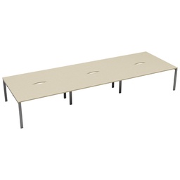 [CB1680COMASV/6P] CB Bench with Cut Out: 6 Person (FSC) | 1600 x 800 | Maple/Silver | 